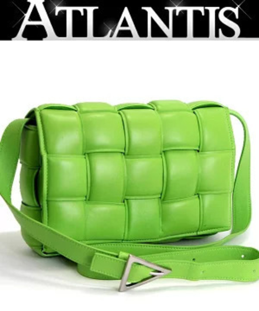 Bottega Veneta Intrecciato Padded Cassette Shoulder Bag Lambskin Acid Green
